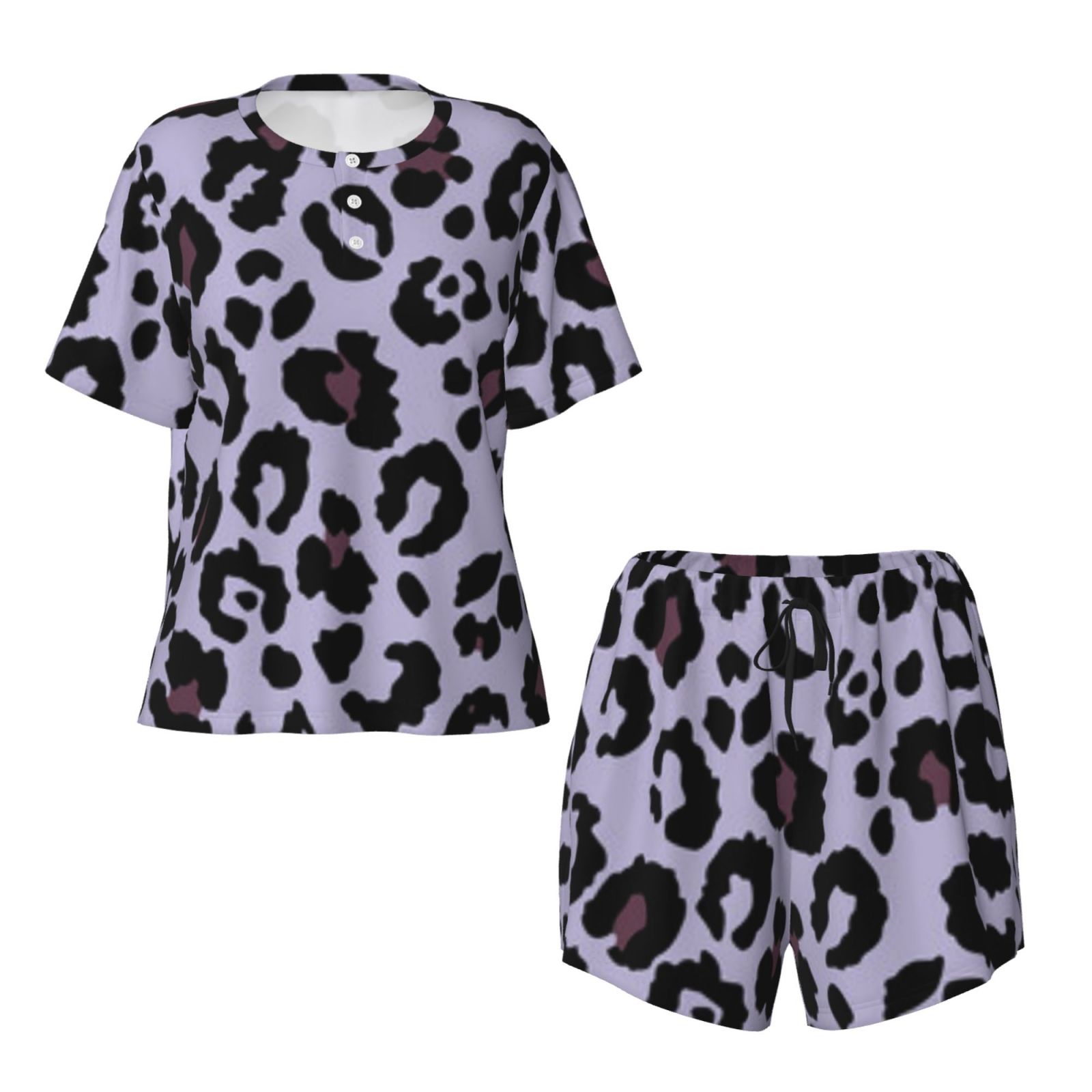 Women's round neck short sleeve pajama set