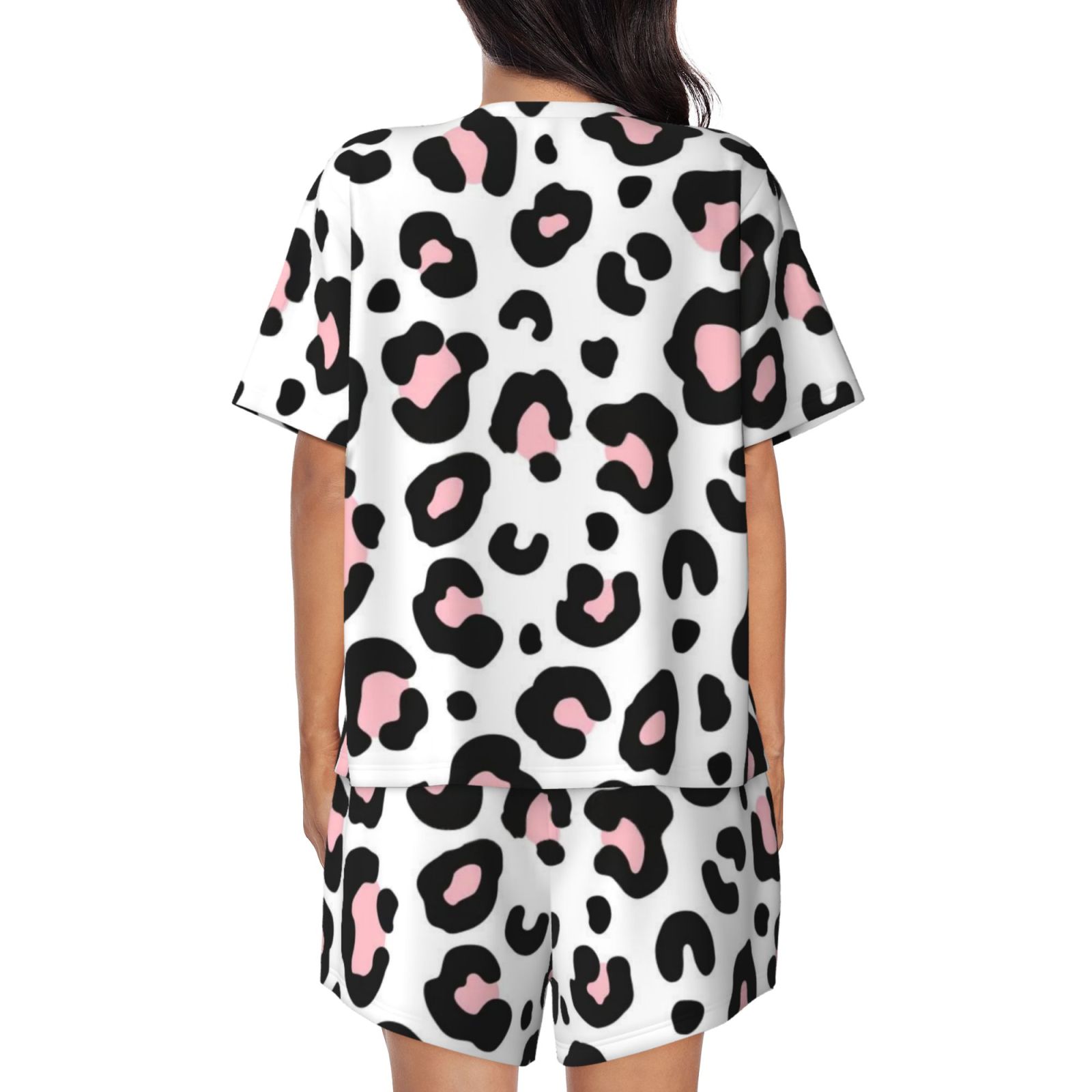 Women's round neck short sleeve pajama set