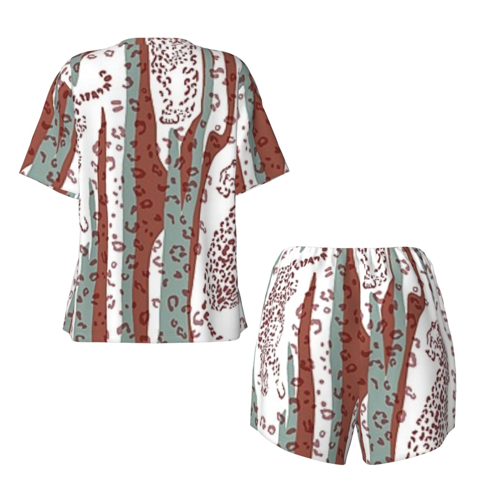 Women's round neck short sleeve pajama set