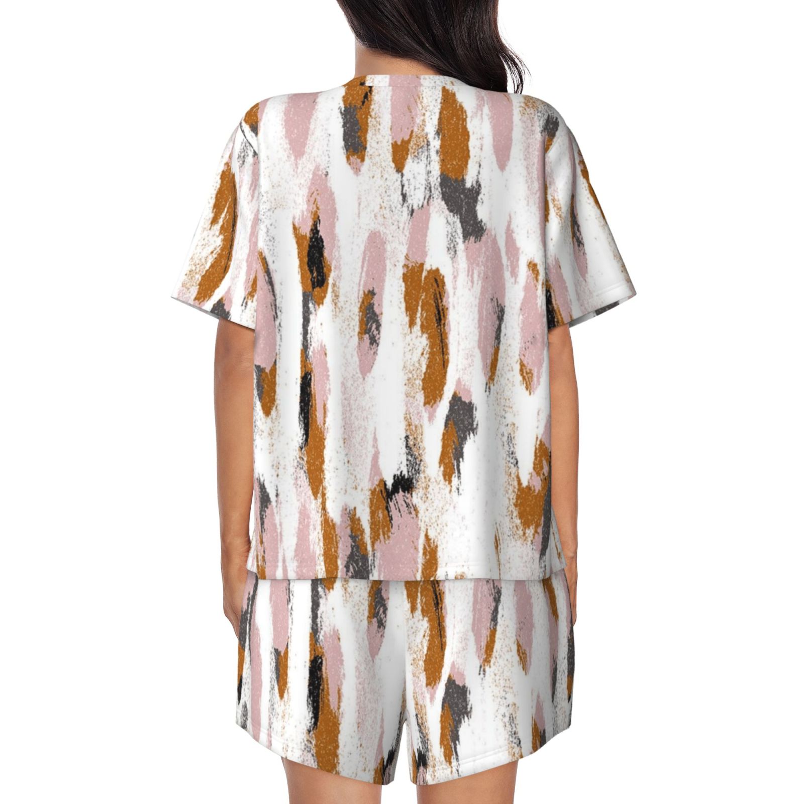Women's round neck short sleeve pajama set