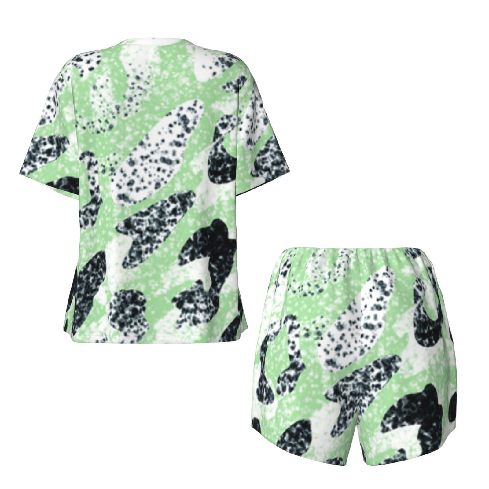 Women's round neck short sleeve pajama set