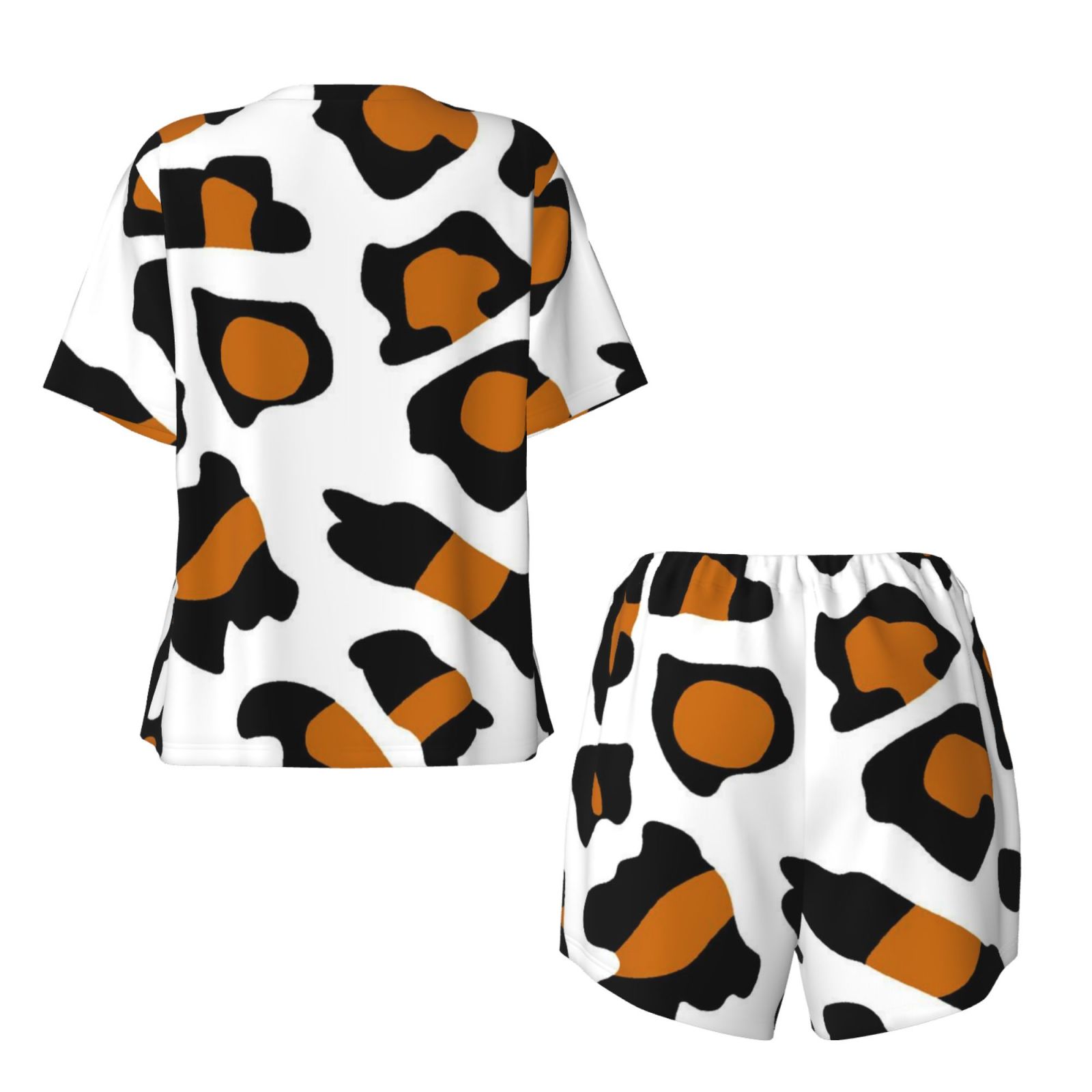 Women's round neck short sleeve pajama set