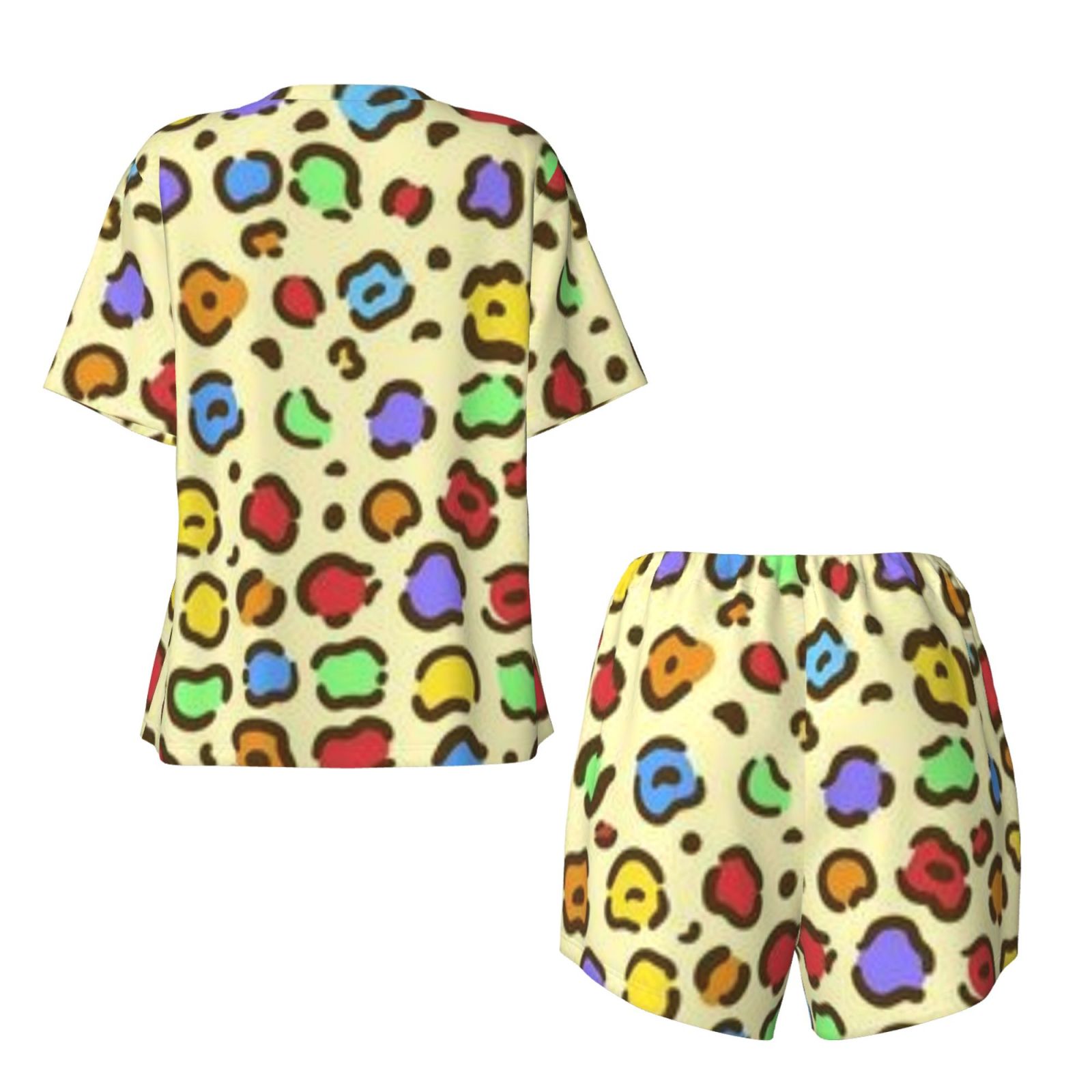 Women's round neck short sleeve pajama set