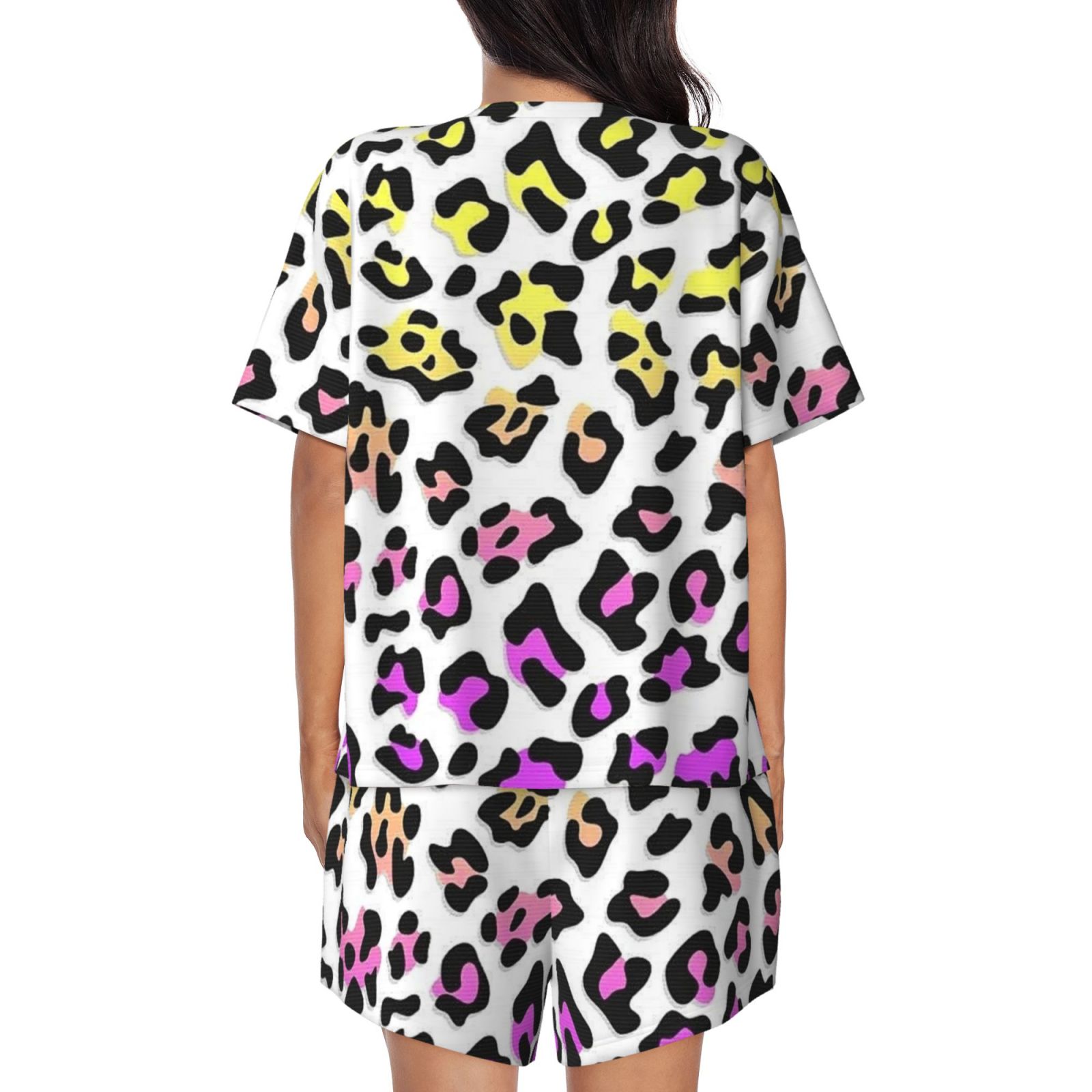Women's round neck short sleeve pajama set