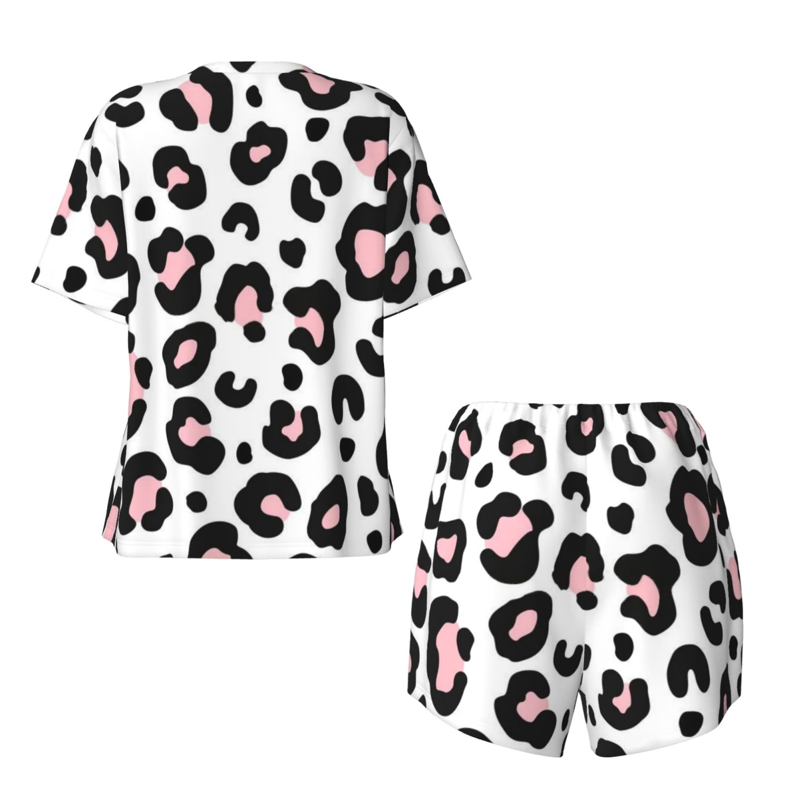 Women's round neck short sleeve pajama set
