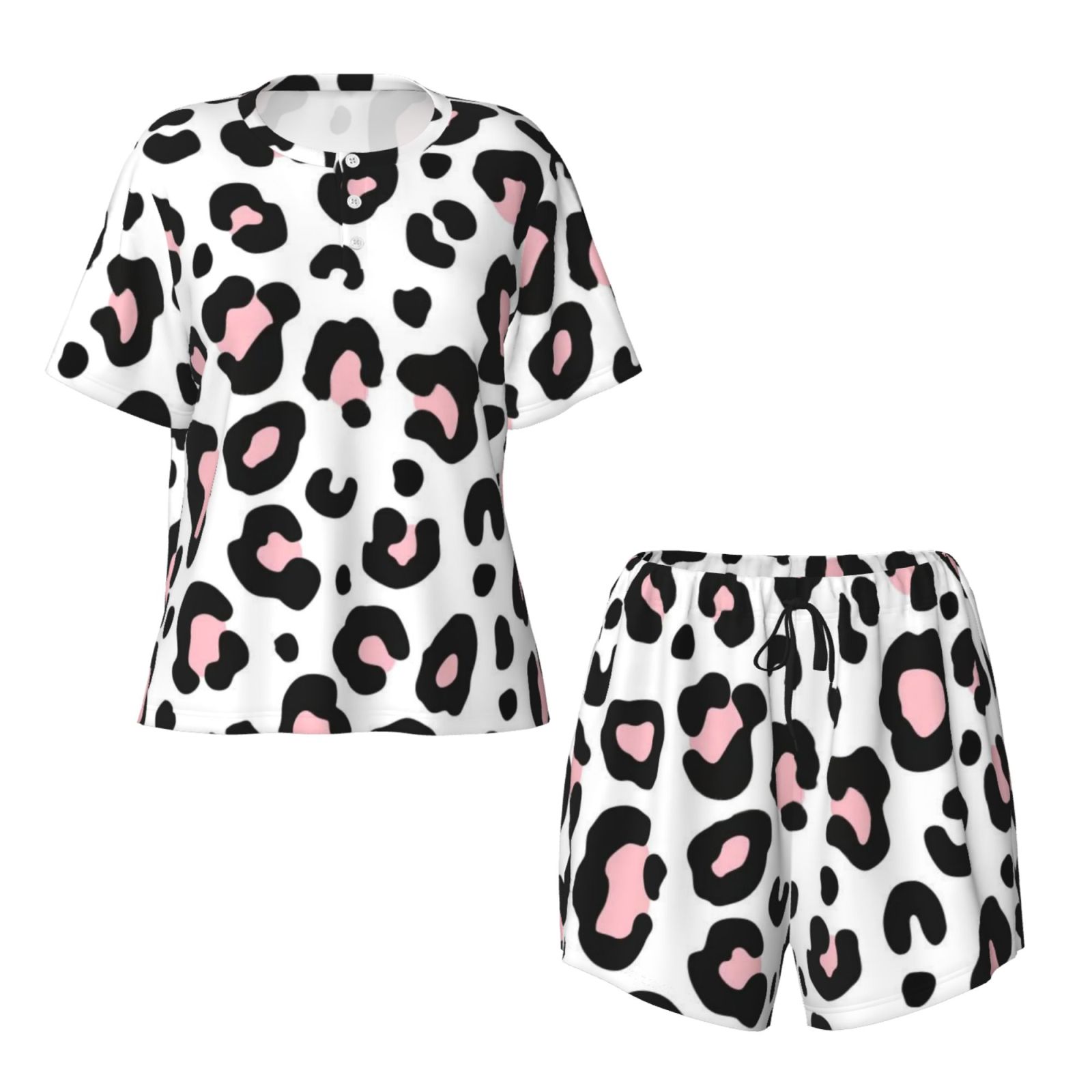 Women's round neck short sleeve pajama set