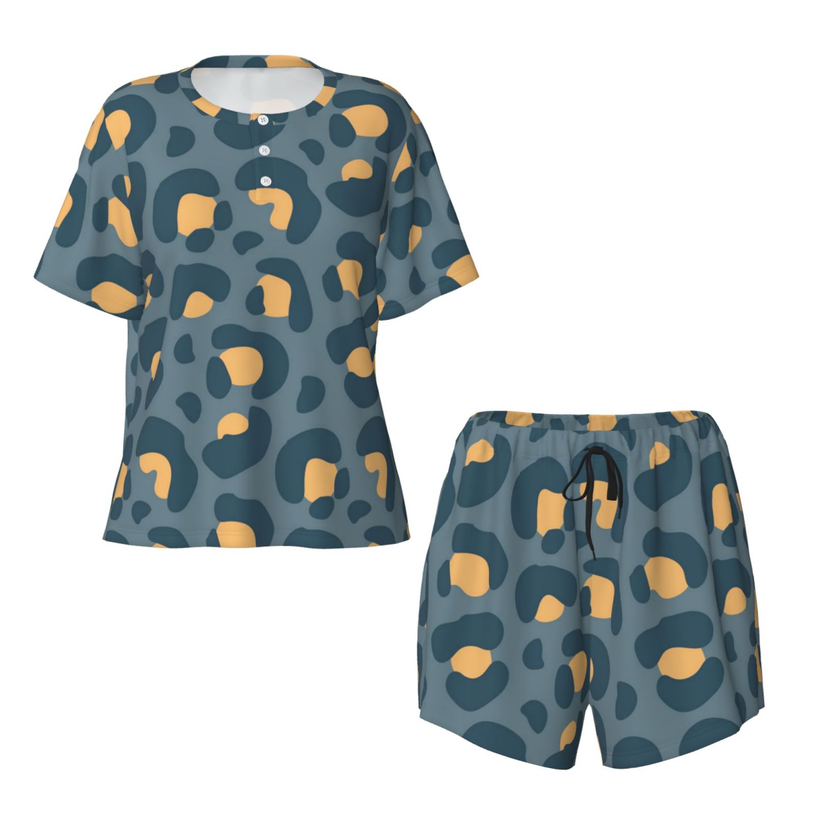 Women's round neck short sleeve pajama set