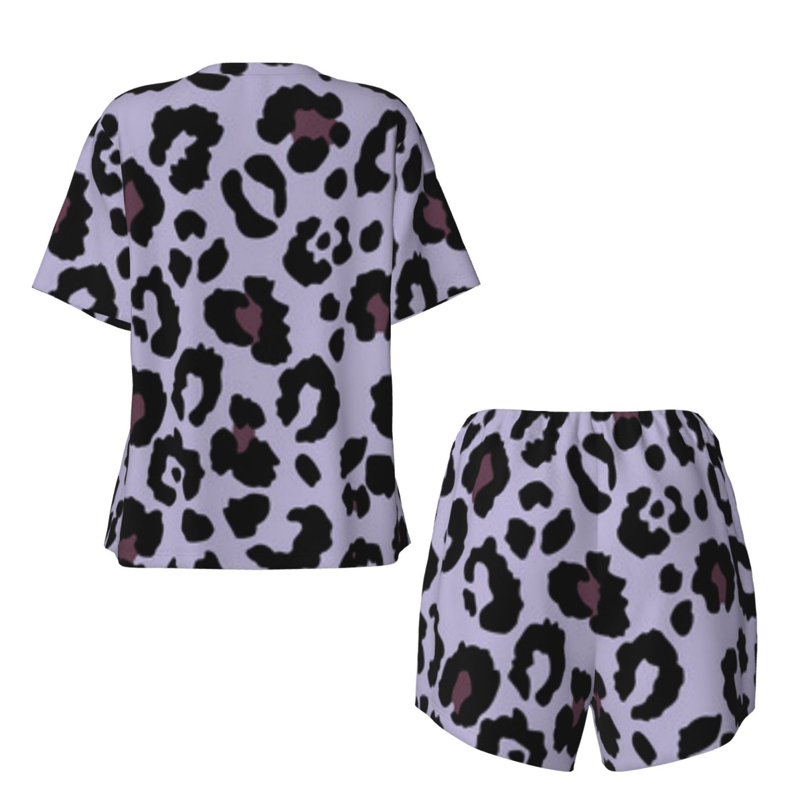 Women's round neck short sleeve pajama set