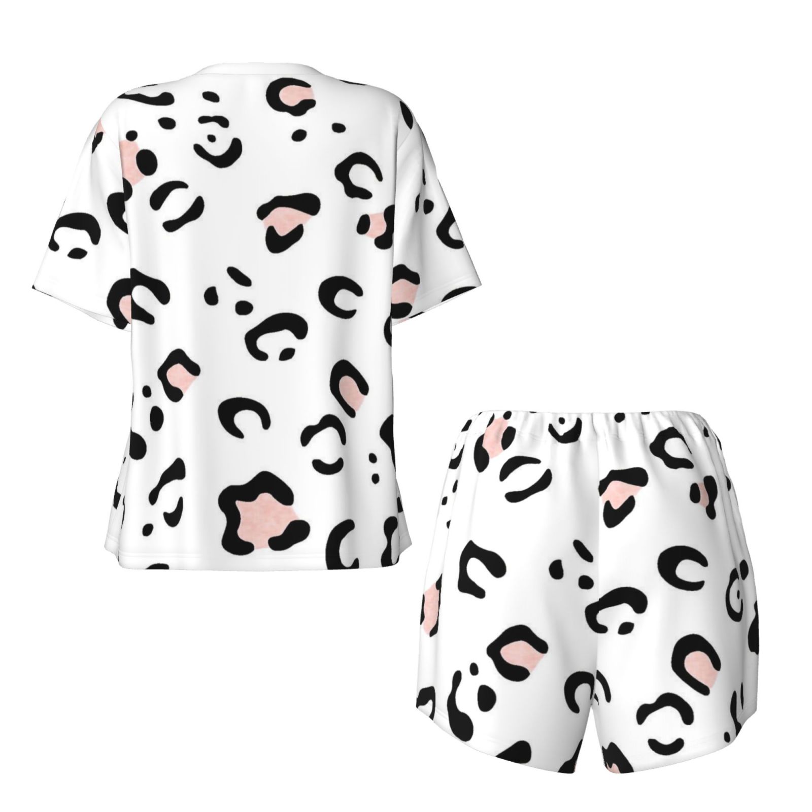 Women's round neck short sleeve pajama set