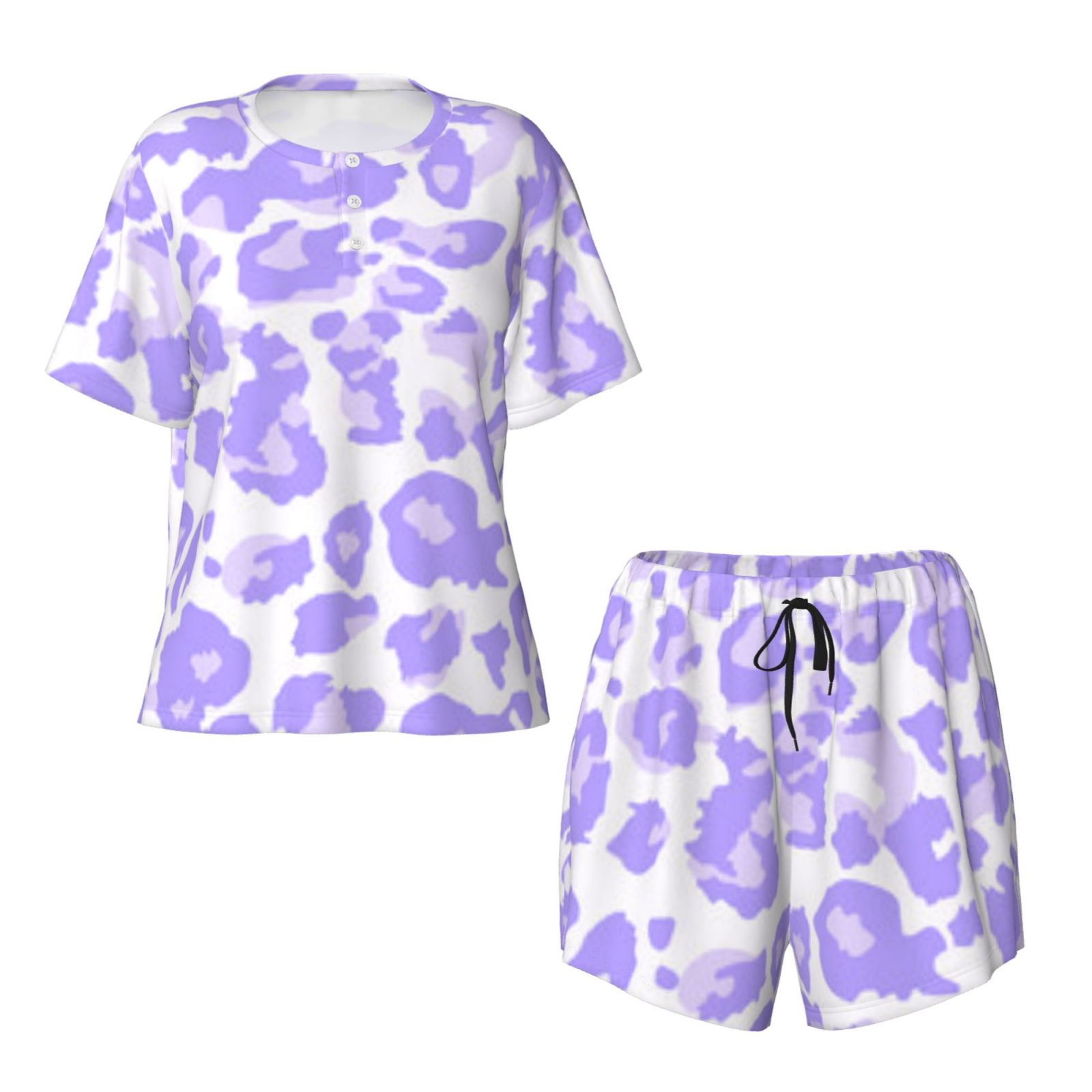 Women's round neck short sleeve pajama set