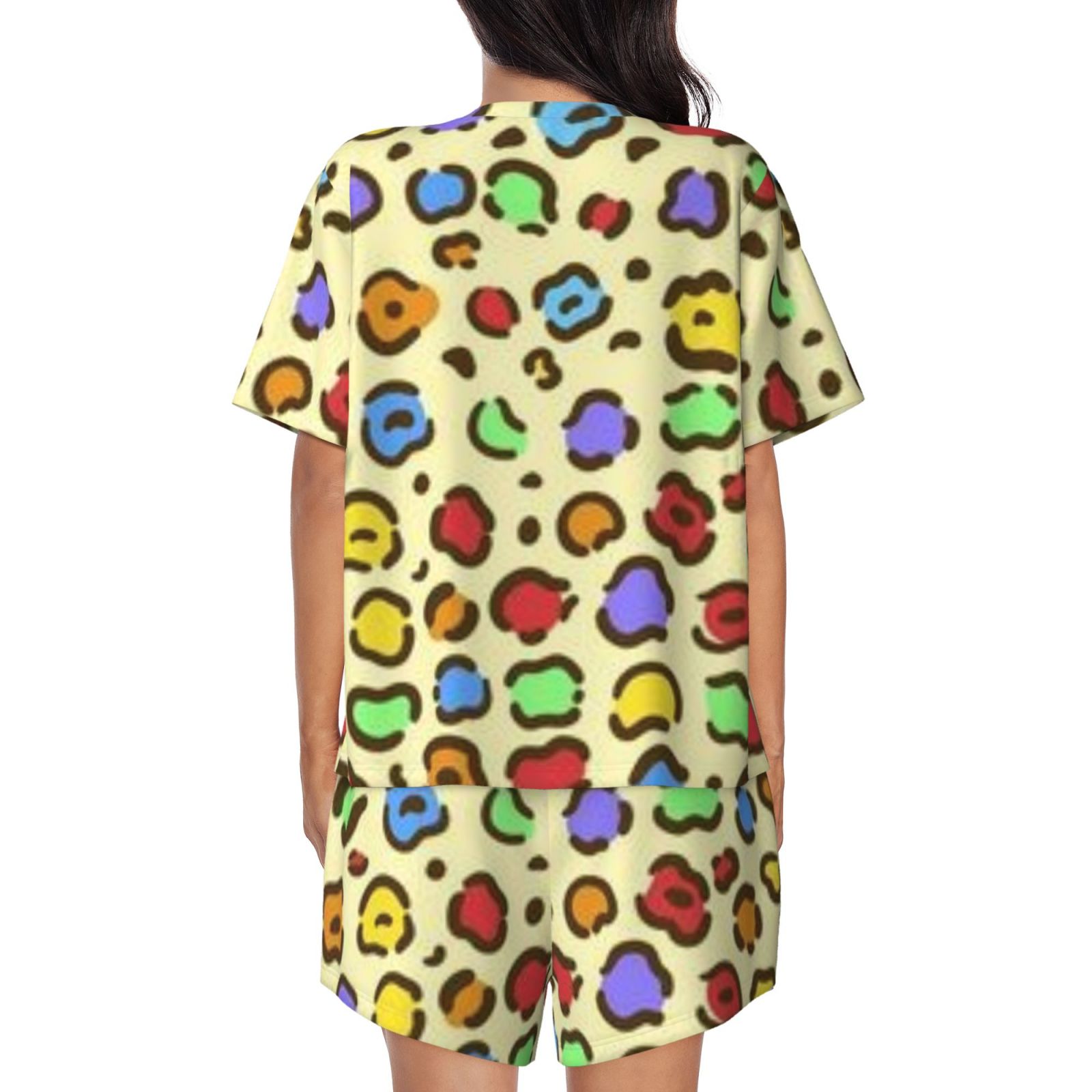 Women's round neck short sleeve pajama set