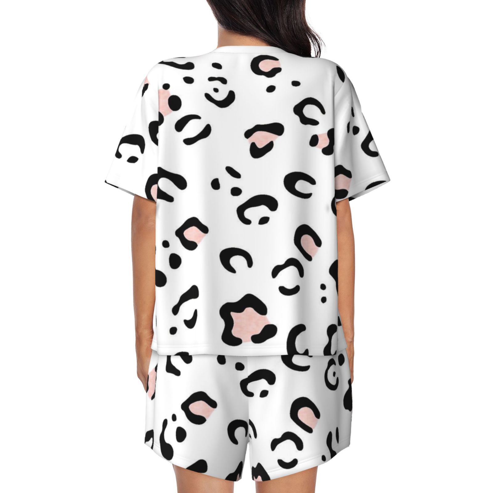 Women's round neck short sleeve pajama set