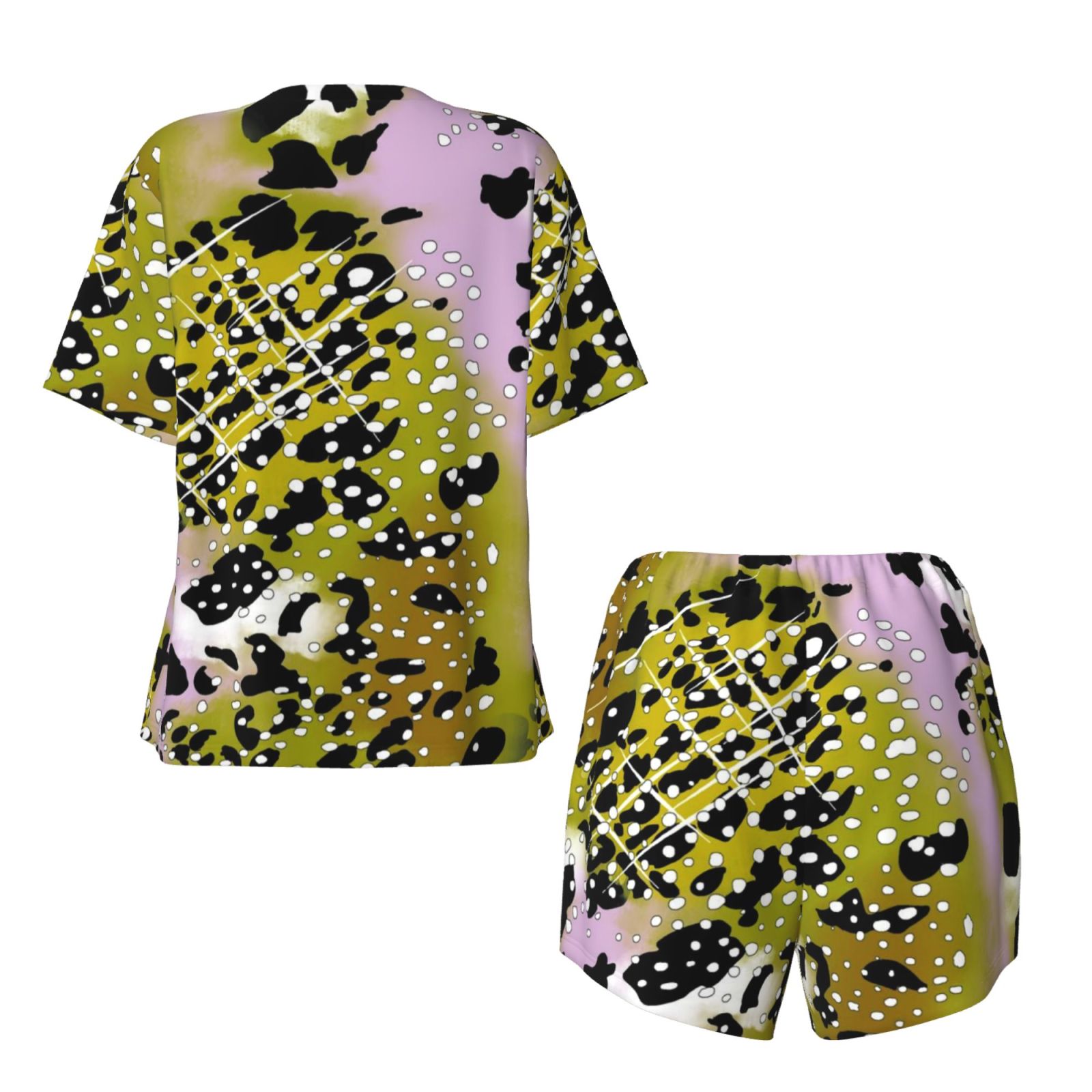 Women's round neck short sleeve pajama set