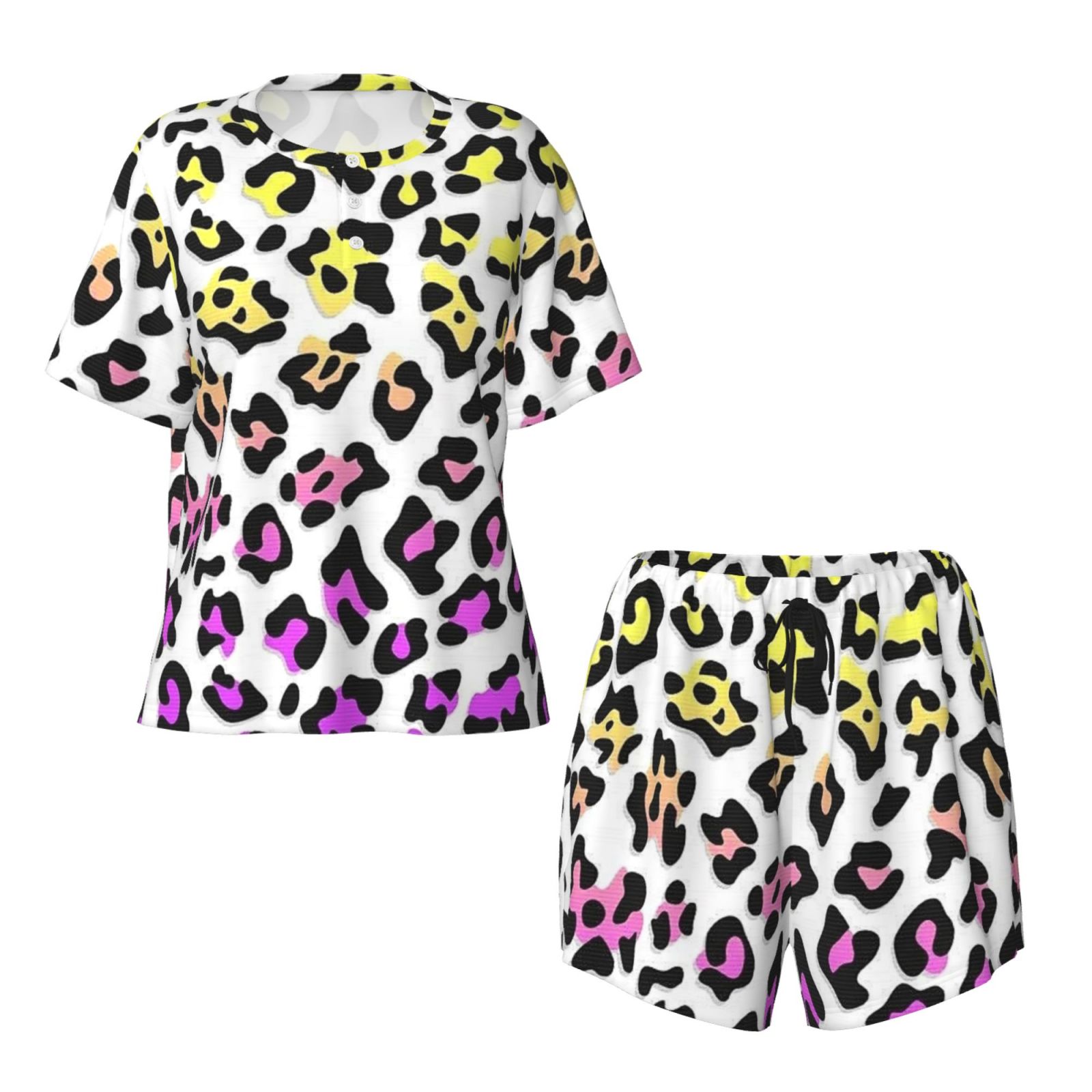 Women's round neck short sleeve pajama set